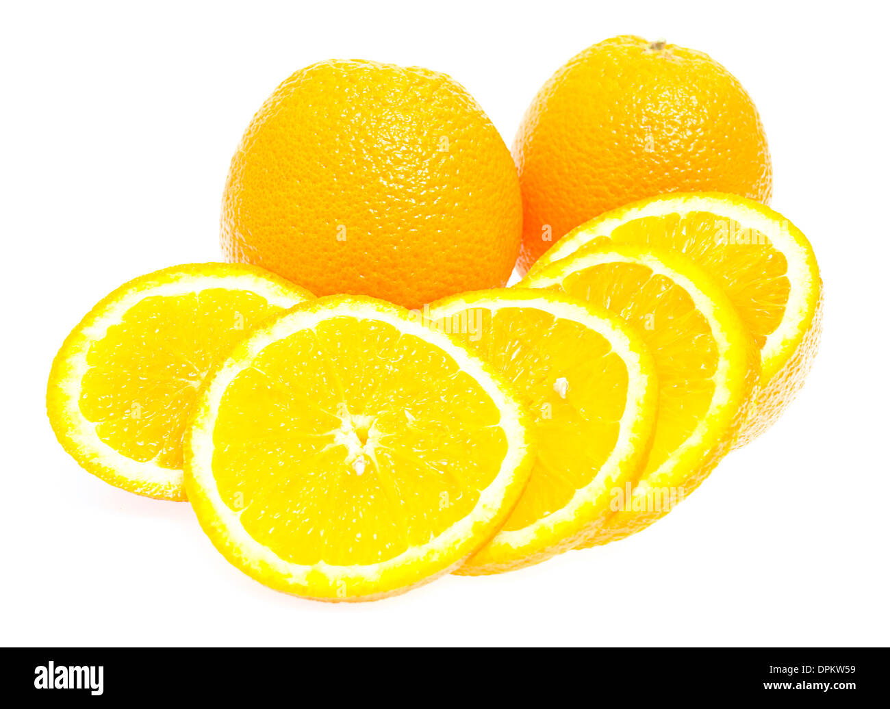 Fresh oranges isolated on white background Stock Photo - Alamy