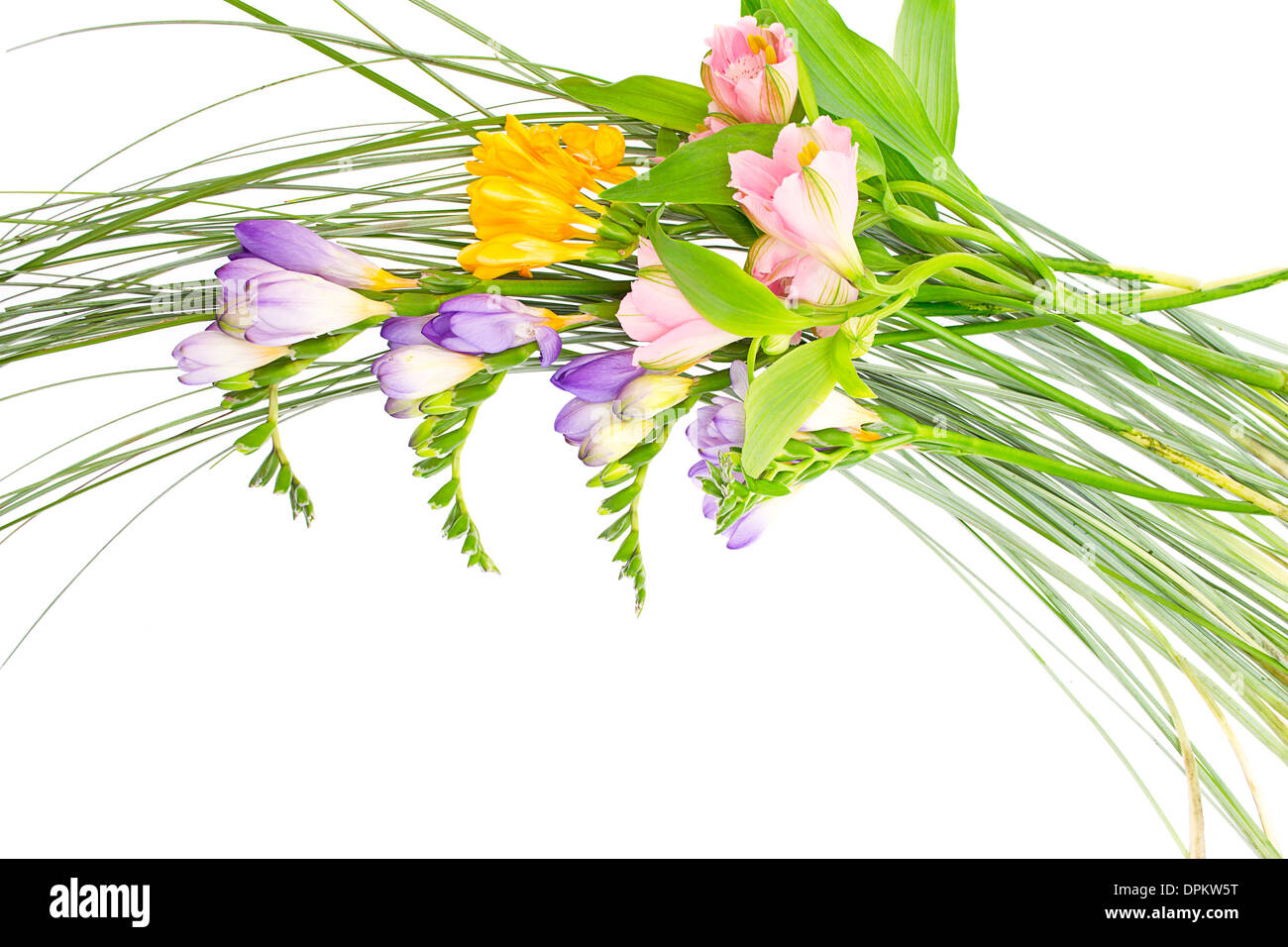 Colorful flowers bouquet isolated on white background Stock Photo - Alamy