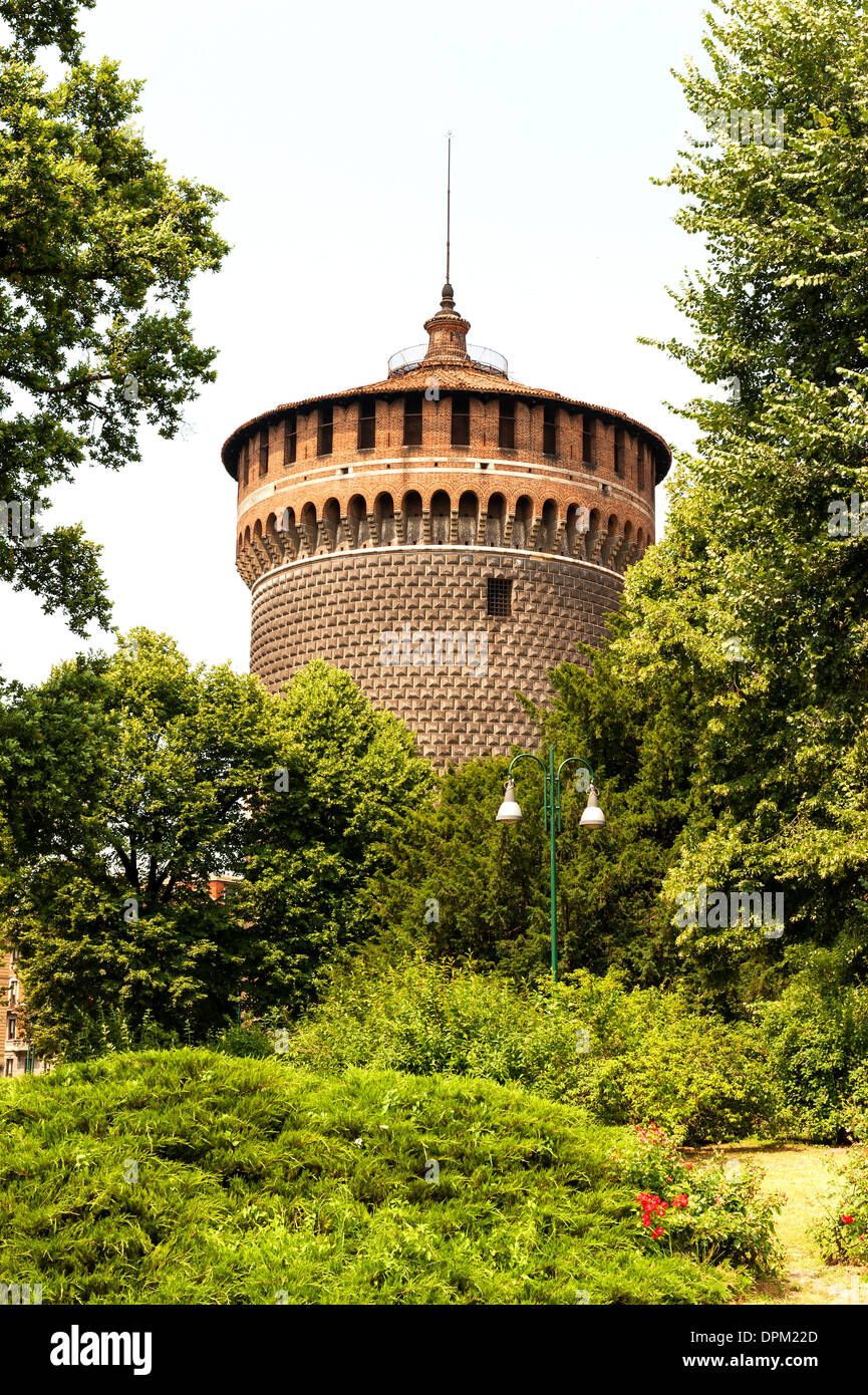 Castello Sforzesco in Milan, Italy Stock Photo