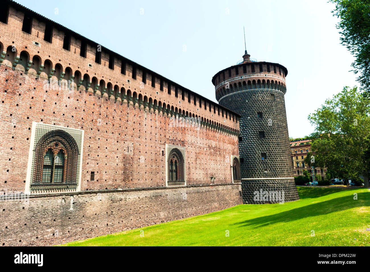 Castello Sforzesco in Milan, Italy Stock Photo