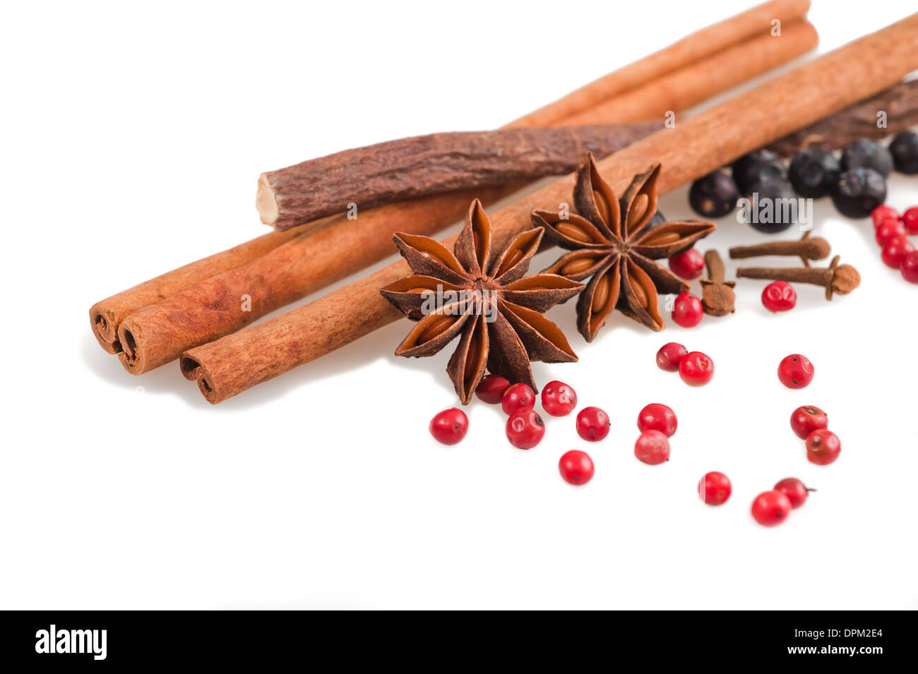 Mix of spices isolated on white Stock Photo Alamy