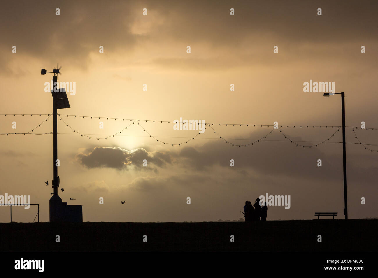 the meeting,group of women meeting on Paignton sea front Stock Photo
