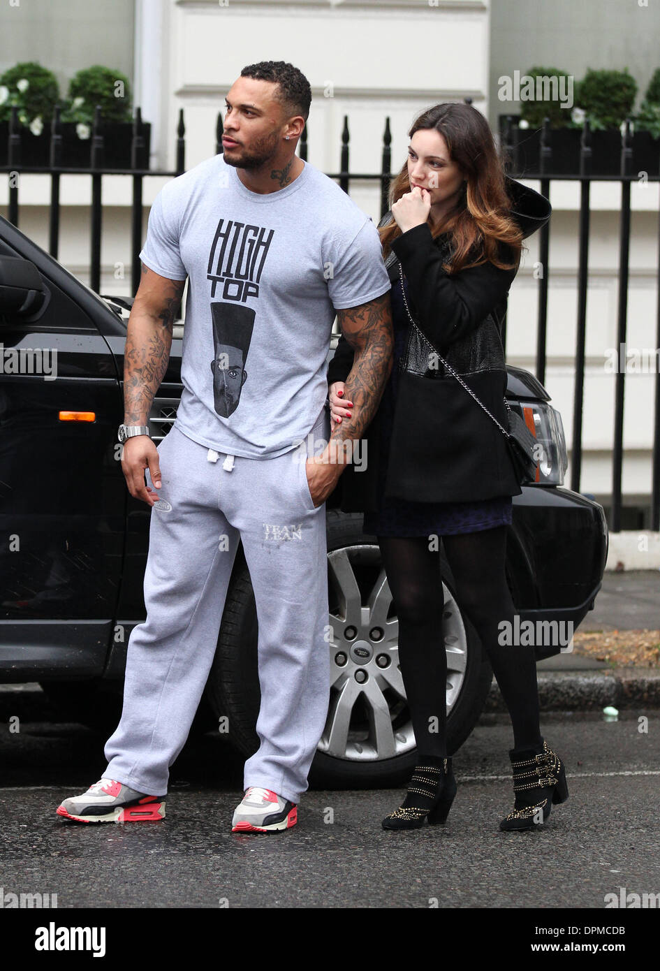 London, UK, 15th January 2014. Kelly Brook seen out and about with her new boyfriend David McIntosh in London Stock Photo