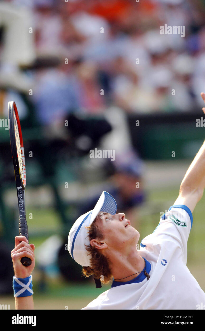 July 1, 2006 - London, Great Britain - A19019.062081 .Andy Murray.Andy Murray vs Andy Roddick.Wimbledon Tennis Championships 2006 Day 6 at Wimbledon in London 07-01-2006(Credit Image: © Globe Photos/ZUMAPRESS.com) Stock Photo