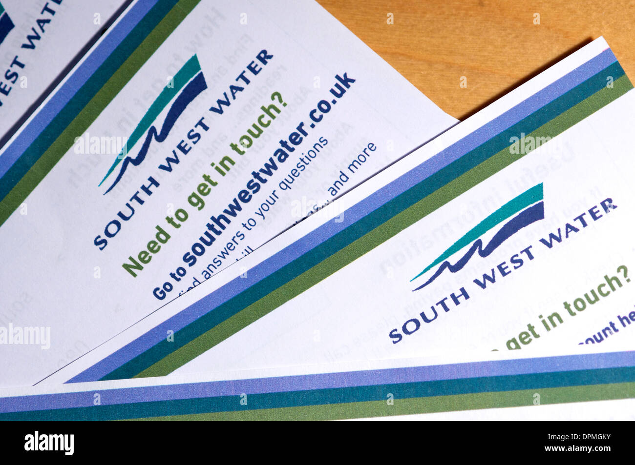 Water bills from South West Water Stock Photo