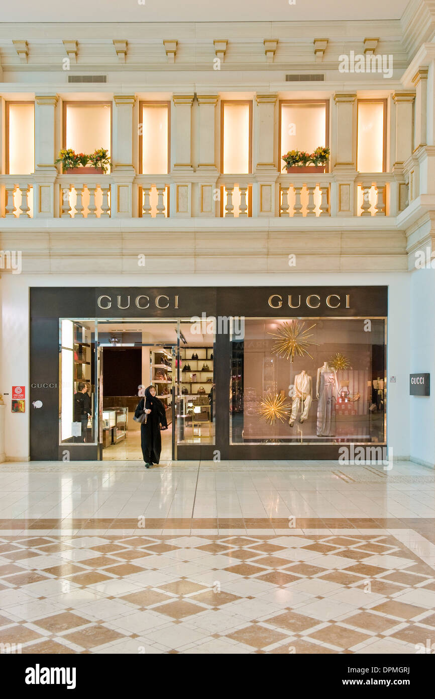 Qatar, Doha, Villaggio shopping mall, Gucci Stock Photo - Alamy
