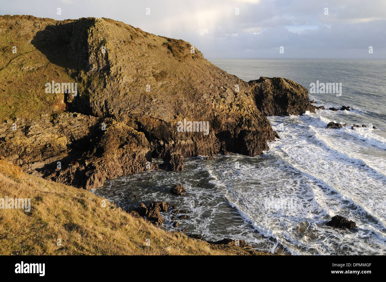 Welsh Coast at Lydstep Point  Pembrokeshiore Wales Cymru UK GB Stock Photo