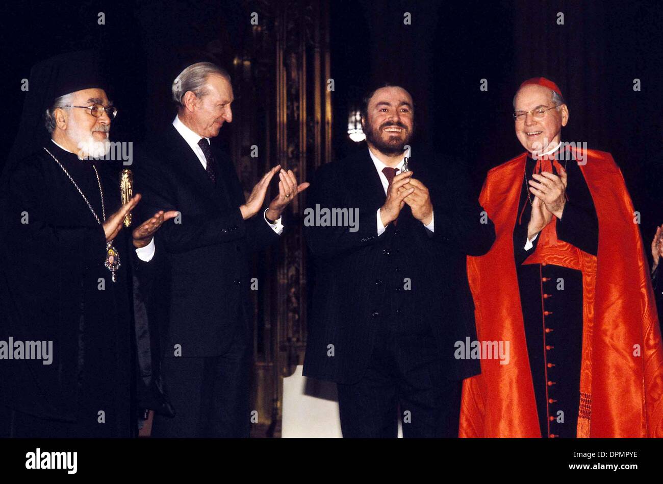 Aug. 21, 2006 - Luciano Pavarotti, Kurt waldheim, and Cardinal Cooke.. James Colburn -   -    LUCIANOPAVAROTTIRETRO(Credit Image: © Globe Photos/ZUMAPRESS.com) Stock Photo