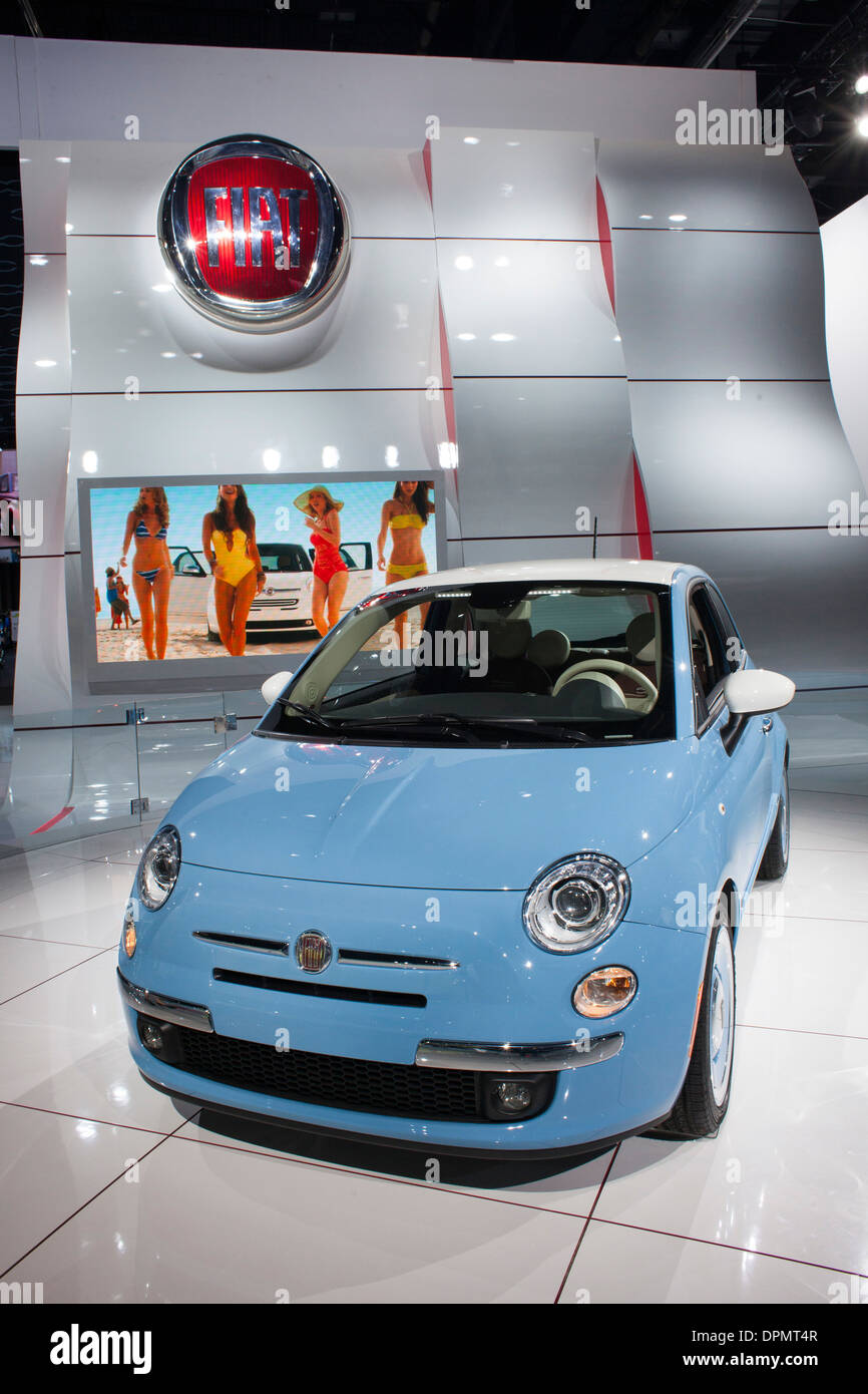 Detroit, Michigan - The Fiat 500 1957 Edition on display the North American International Auto Show. Stock Photo