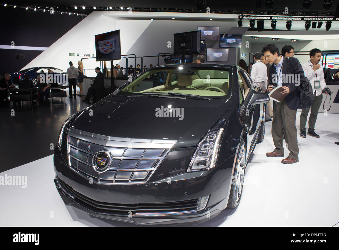 Detroit, Michigan - The Cadillac ELR electric car on display at the North American International Auto Show. Stock Photo