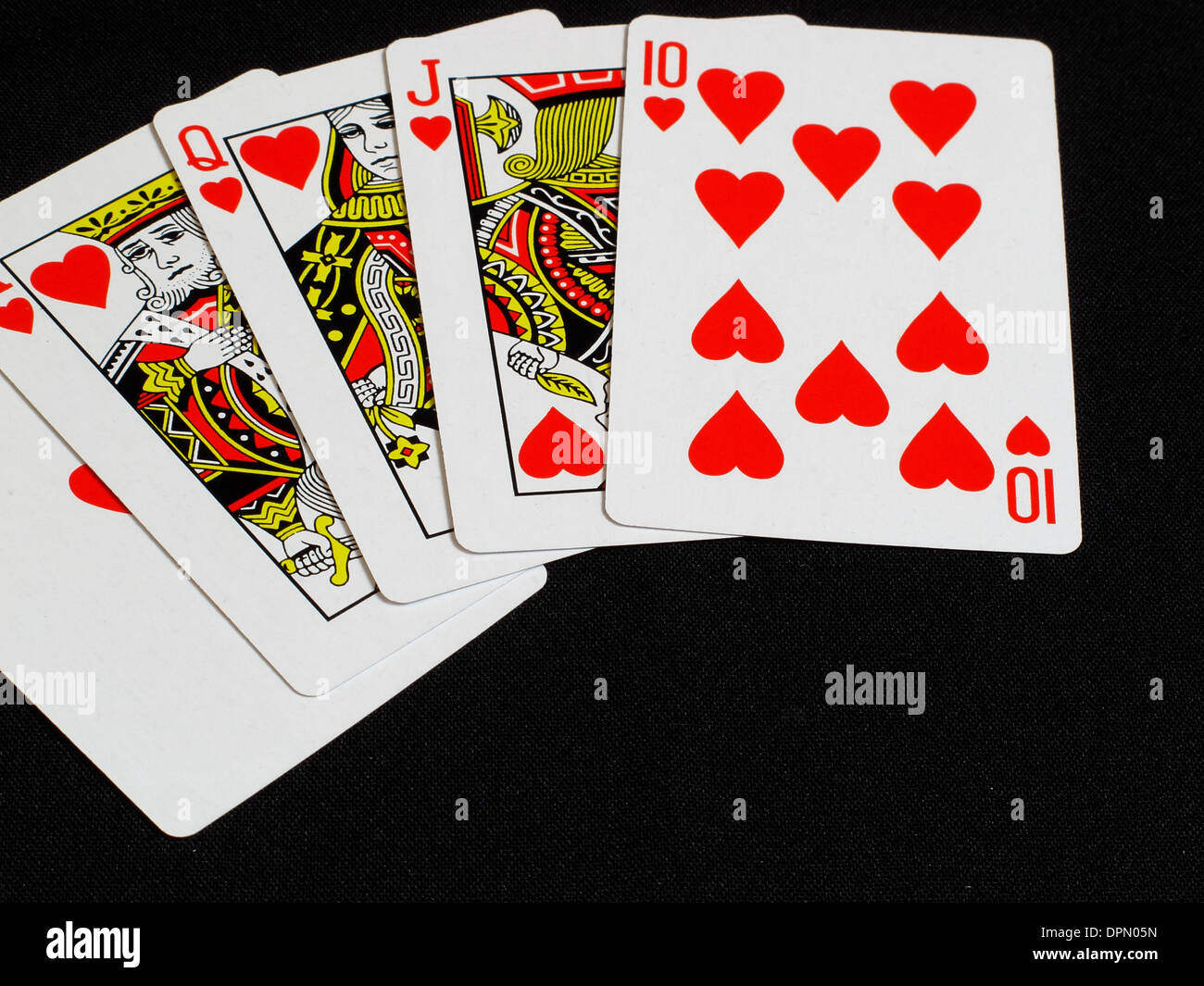 Ace, King, Queen, Jack of Heart High Cards in a Row Stock Image - Image of  arranged, heart: 87884461