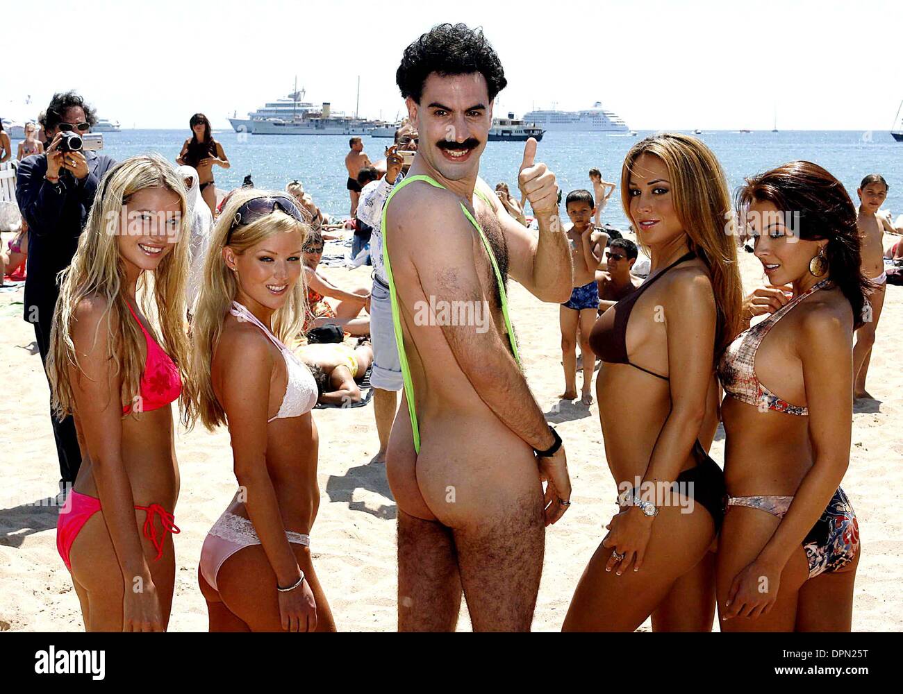 Borat complete with thong and girls Stock Photo - Alamy