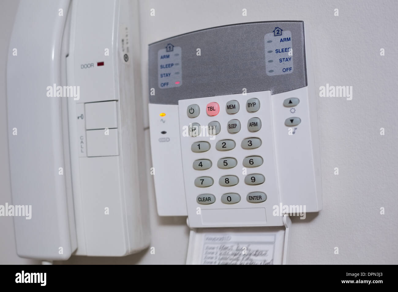 White wall mounted entry phone system Stock Photo Alamy
