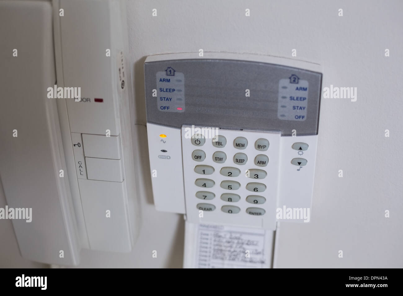 White wall mounted entry phone system Stock Photo Alamy