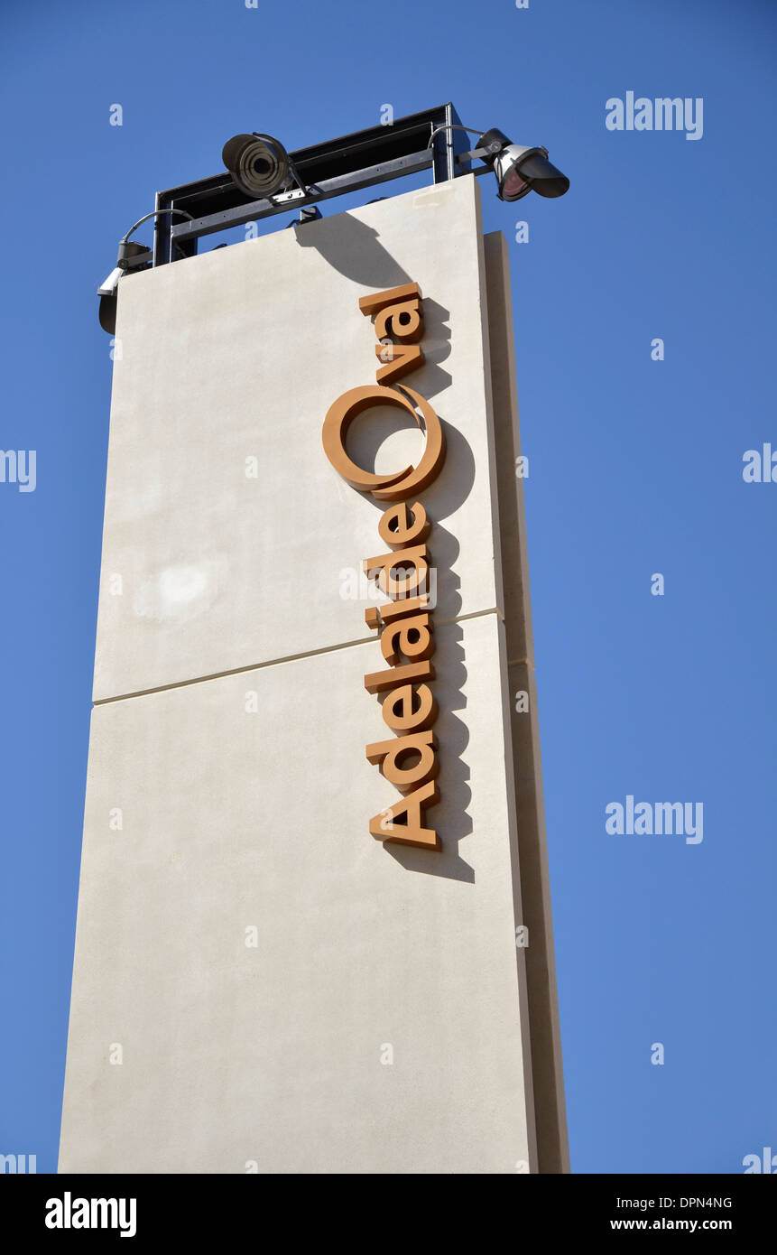 A sign outside the newly redeveloped Adelaide Oval Stock Photo