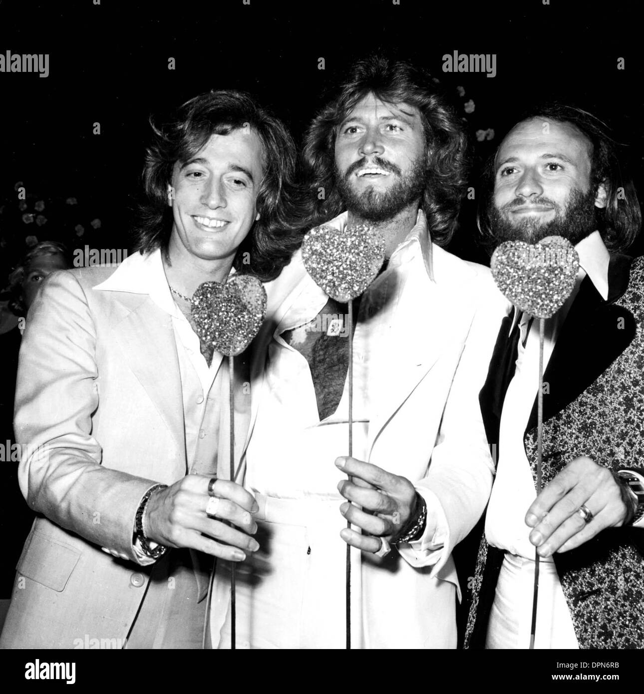 Oct. 12, 2006 - ROBIN, BARRY AND MAURICE GIBB OF THE BEE GEES AT THE ''SGT. PEPPER'S LONELY HEART'S CLUB'' PREMIERE AND PARTY.1978.#2953.Â©NATE CUTLER/(Credit Image: © Globe Photos/ZUMAPRESS.com) Stock Photo