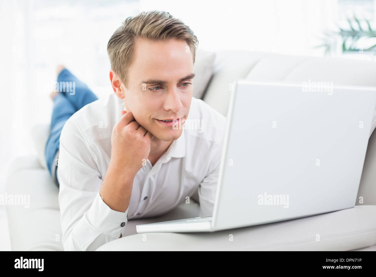 Happy relaxed smart casual man hi-res stock photography and images - Alamy