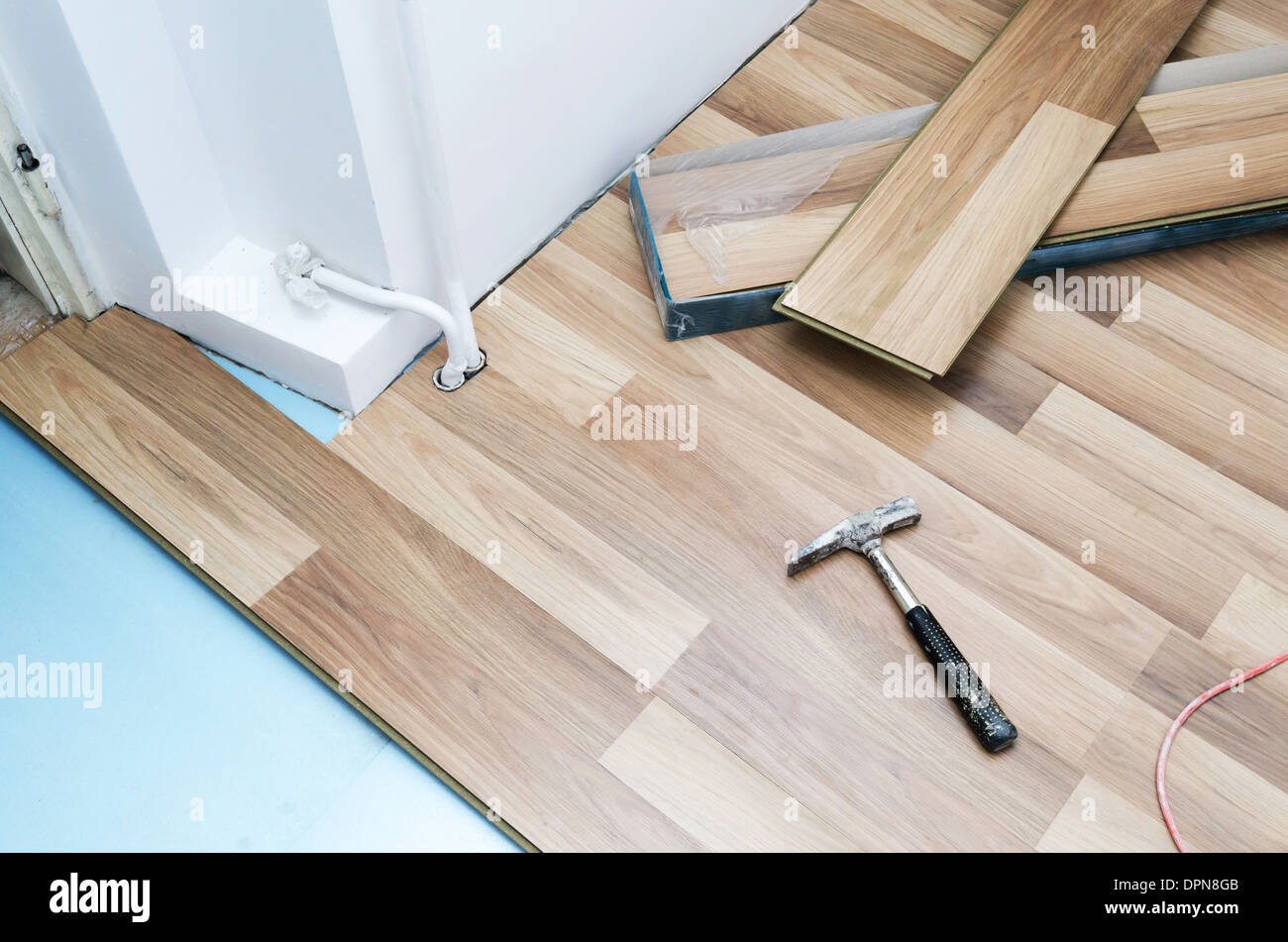 Home improvement, new floor installation Stock Photo Alamy