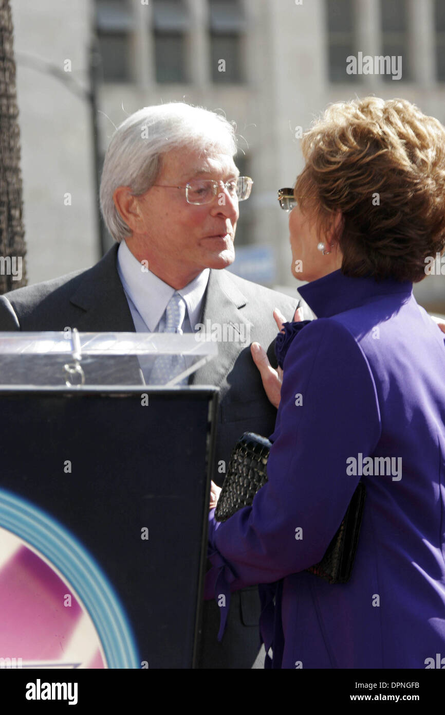 Feb. 14, 2006 - Hollywood, CALIFORNIA, USA - JUDY SHEINDLIN AND HER HUSBAND JERRY SHEINDLIN -.JUDGE JUDY SHEINDLIN RECEIVES THE 2304TH STAR ON THE HOLLYWOOD WALK OF FAME -.HOLLYWOOD, CALIFORNIA - .02-14-2006 -. NINA PROMMER/   2006.K46393NP.(Credit Image: © Globe Photos/ZUMAPRESS.com) Stock Photo