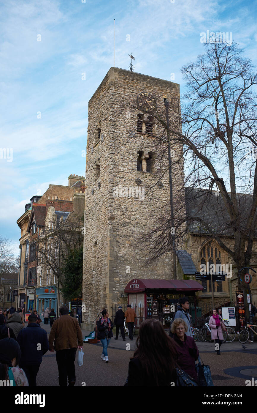 The Saxon tower of St Michael at the Northgate in Oxford city centre UK Stock Photo