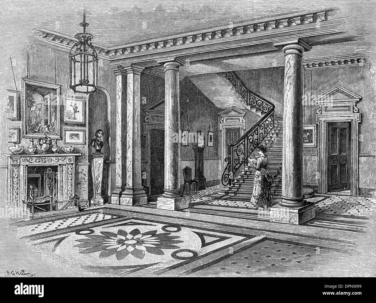 Entrance hall Black and White Stock Photos & Images - Alamy