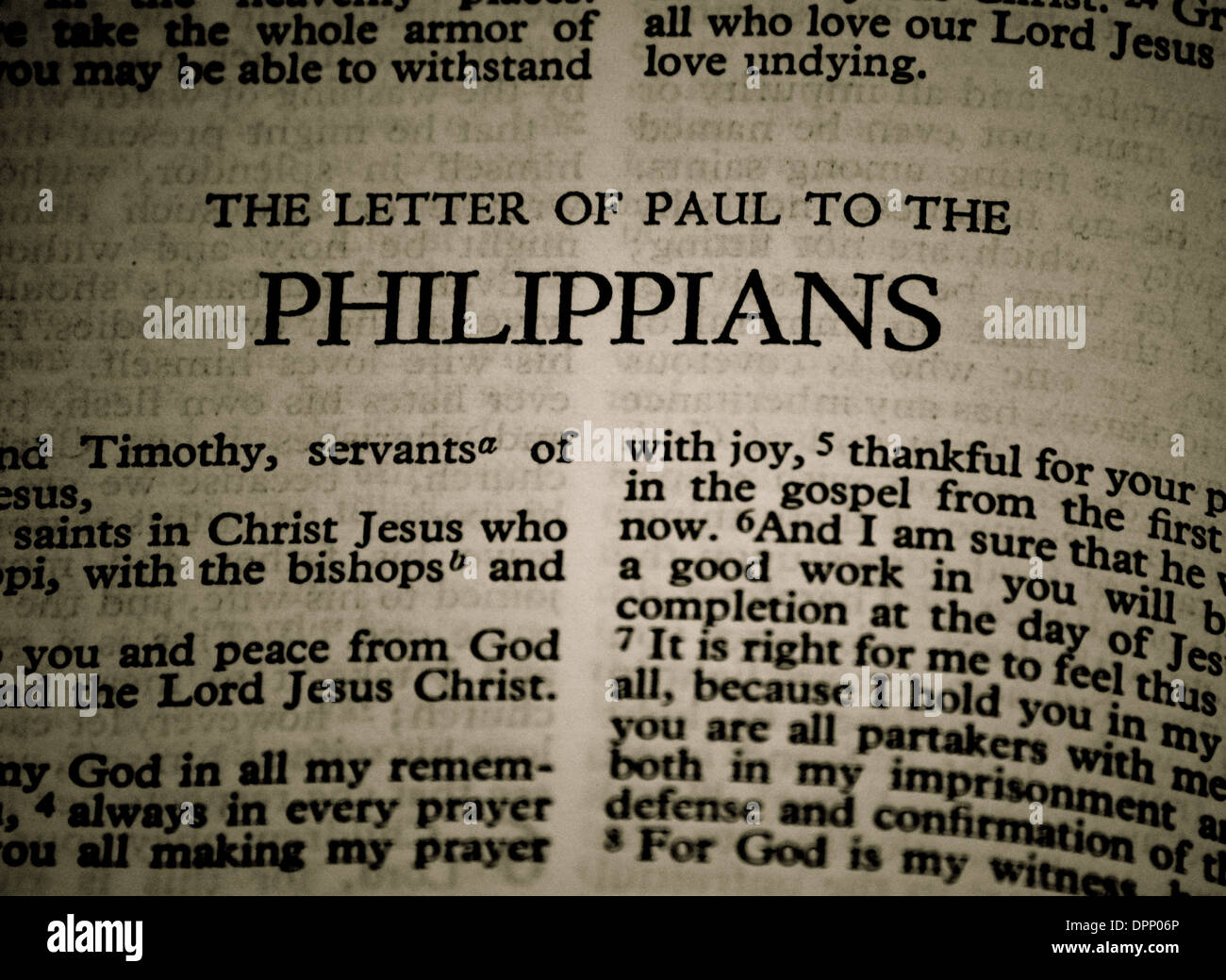 Bible Letter of Paul to the Philippians Stock Photo Alamy