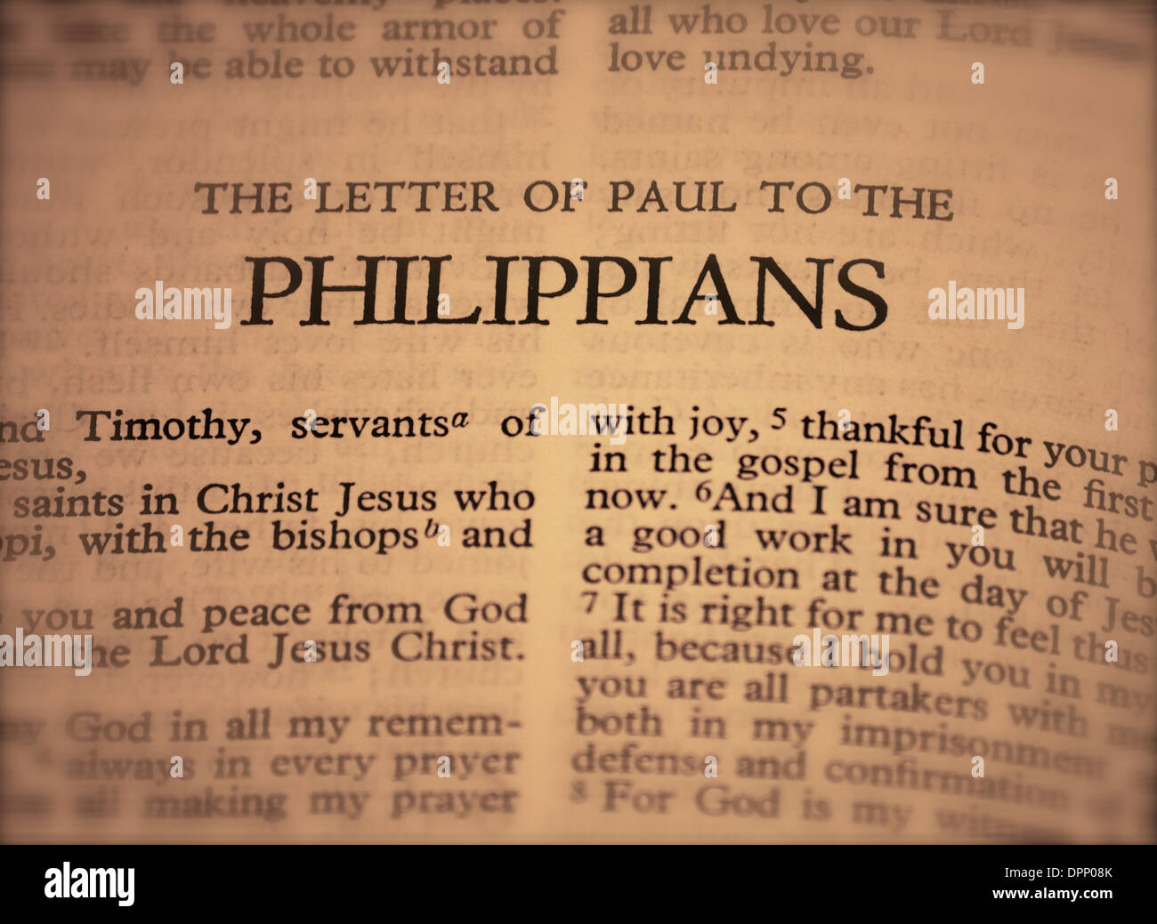 Bible Letter of Paul to the Philippians Stock Photo Alamy
