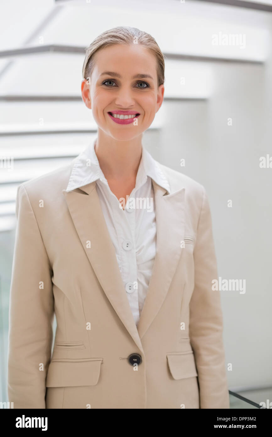 Stylish woman standing on stairs hi-res stock photography and images ...
