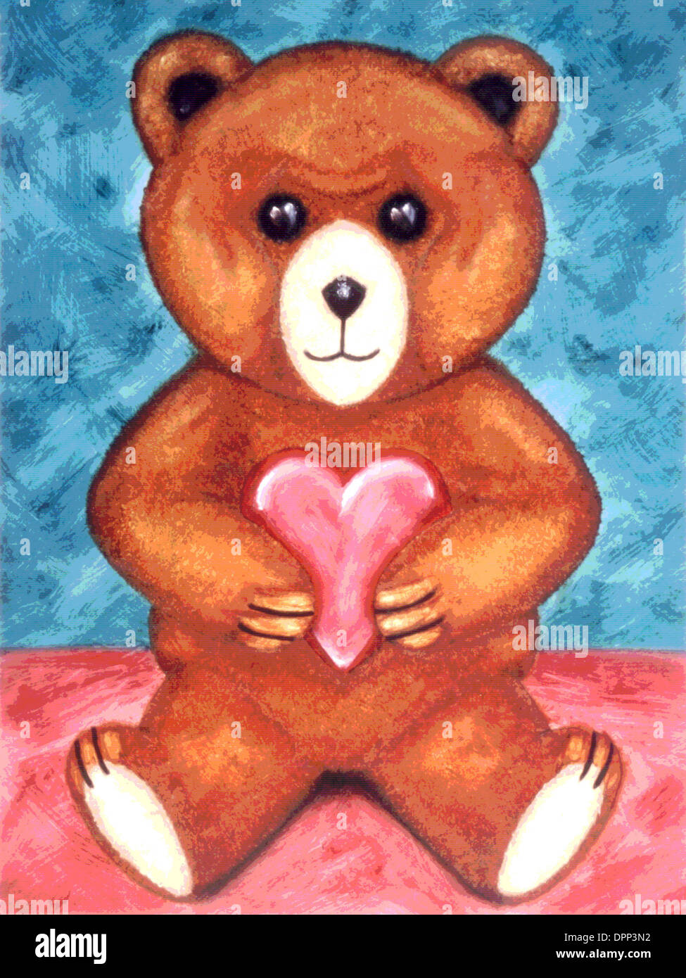 A teddy bear holding a heart Stock Photo Alamy