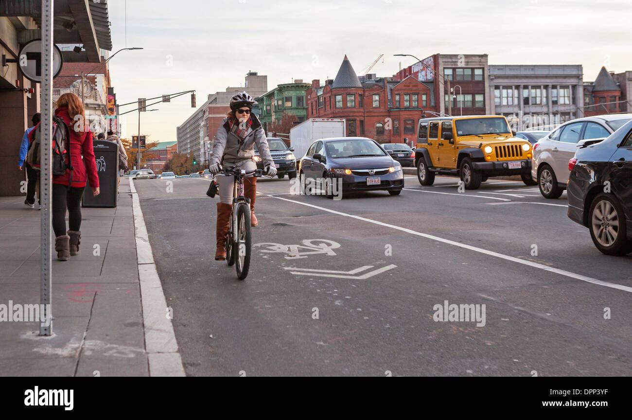 Boston bike lane hires stock photography and images Alamy