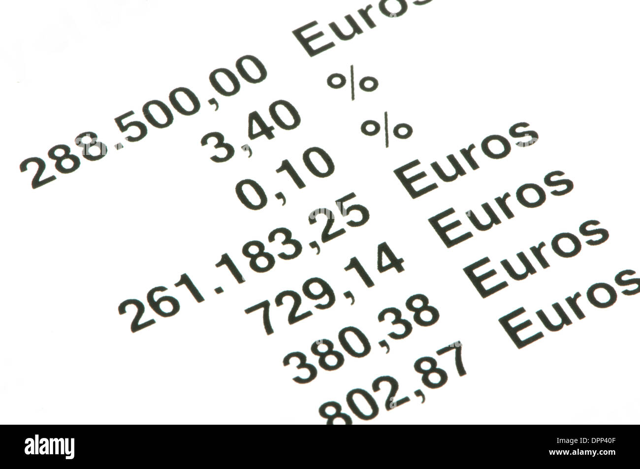 economic accounts on a white background Stock Photo