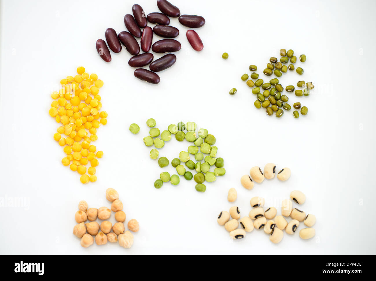 colorful beans on a plate Stock Photo