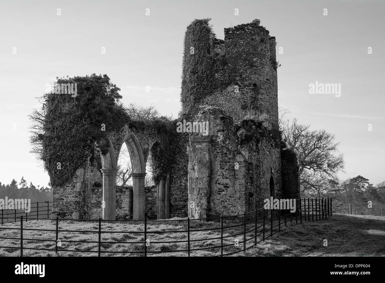 The ruined church of St Mary's , Appleton, close to the Sandringham Estate in Norfolk, UK. Stock Photo