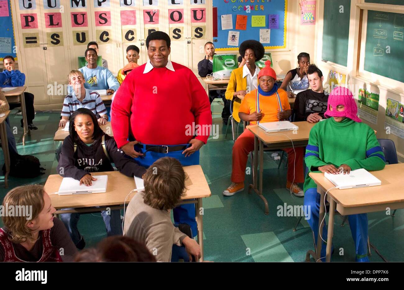 Feb. 8, 2006 - Doris (Kyla Pratt, seated left) brings her new friends, Fat Albert (Kenan Thompson) and the Cosby Kids to class with her.  Fat AlbertÃ•s pals are (back row, L-R) Bill (Keith D. Robinson), Bucky (Alphonso McAuley) and Old Weird Harold (Aaron A. Frazier).  In the middle row are schoolmates played by Aaron Carter (L) and Joel Madden (R) seated beside Mushmouth (Jermaine Stock Photo