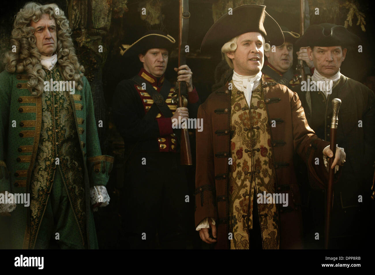 May 19, 2006 - (L-R) JONATHAN PRYCE, GILES NEW, TOM HOLLANDER, ANGUS BARNETT (OBSCURED), DAVID SCHOFIELD.PIRATES 3.PIRATES OF THE CARIBBEAN: AT WORLD'S END.SUPPLIED BY ES-   TV-FILM STILL.K53369(Credit Image: © Globe Photos/ZUMAPRESS.com) Stock Photo
