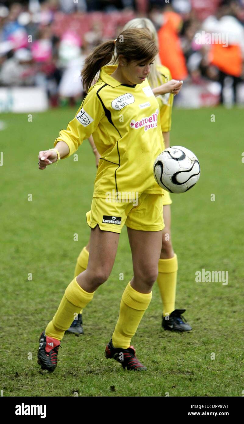May 21, 2006 - Upton Park Stadium, LONDON, ENGLAND - NIKKI SANDERSON.PLAYING FOR THE LIBERTY X TEAM DURING A MATCH AT THE 2006 CELEBRITY WORLD CUP SOCCER SIXES TOURNAMENT AT UPTON PARK, WEST HAM UNITED'S FOOTBALL GROUND IN LONDON. 05-21-2006.Â©  -   K48038.(Credit Image: © Globe Photos/ZUMAPRESS.com) Stock Photo