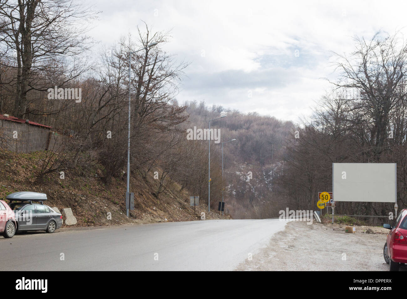 Straja halt on a mountain gorge on the road between Skopje and Ohrid, Macedonia / FYROM Stock Photo