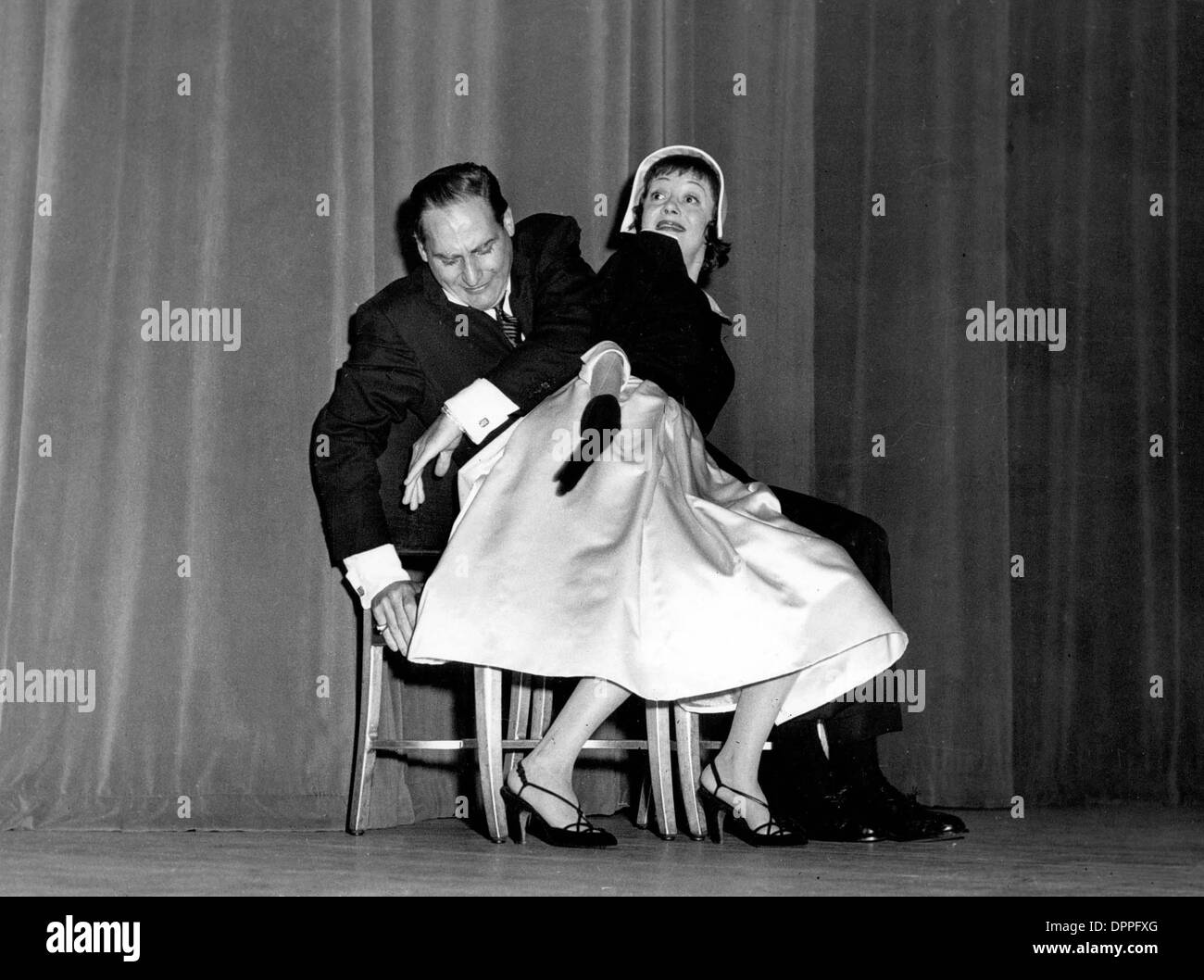 June 6, 2006 - SID CAESAR WITH IMOGENE COCA AT BANSHEE LUNCH WALDORY ASTORIA11-14-1957.SUPPLIED BY SMP-(Credit Image: © Globe Photos/ZUMAPRESS.com) Stock Photo