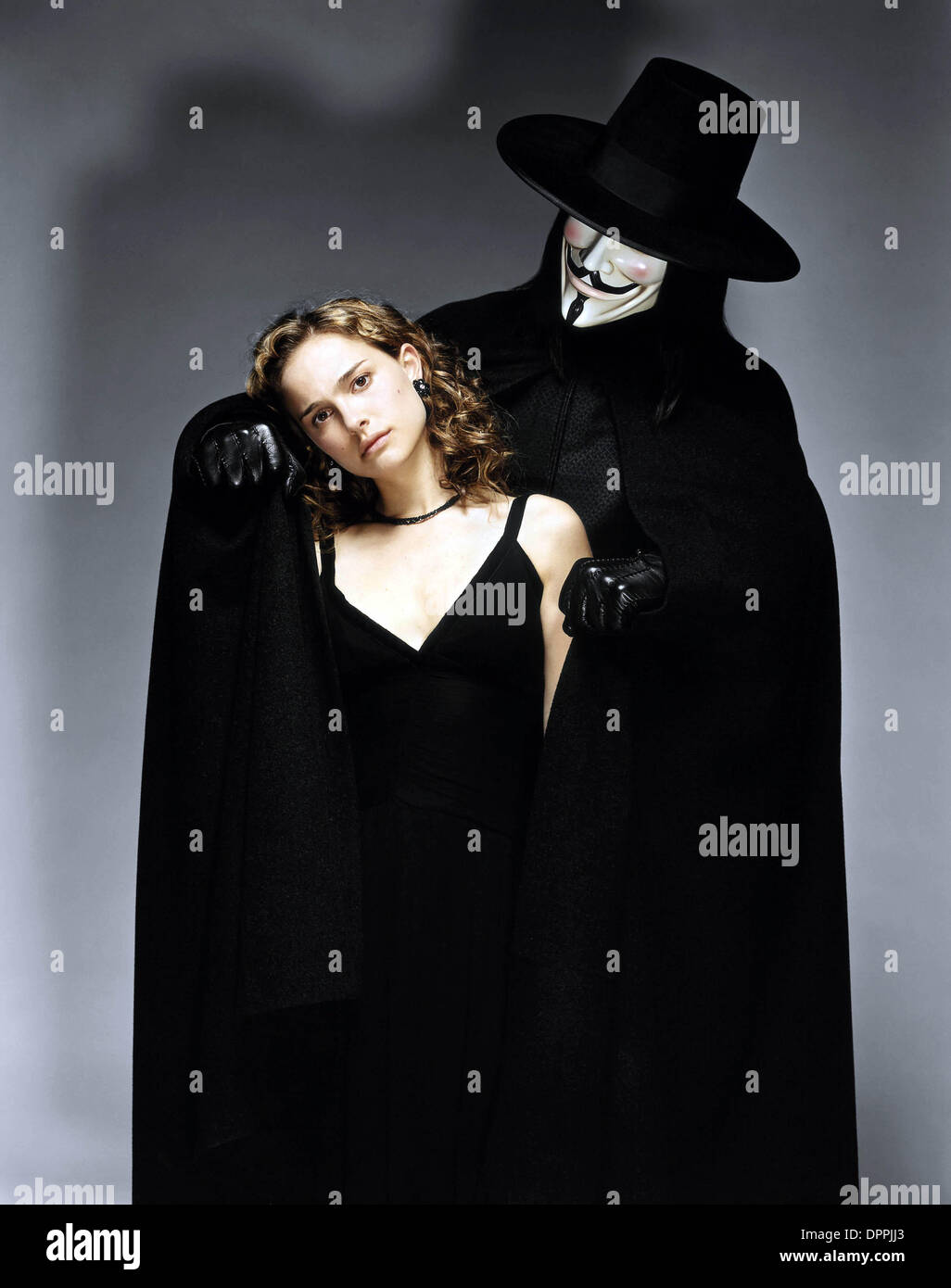 V for Vendetta, Hugo Weaving as V & Natalie Portman as Evey…