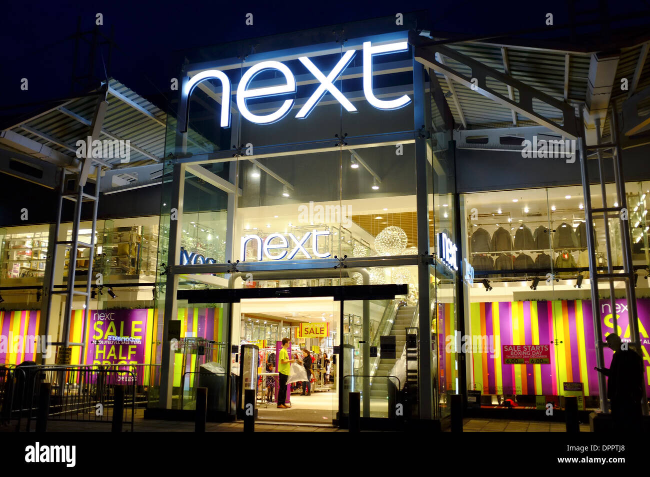 Next department store during winter sales, Bedford, Bedfordshire
