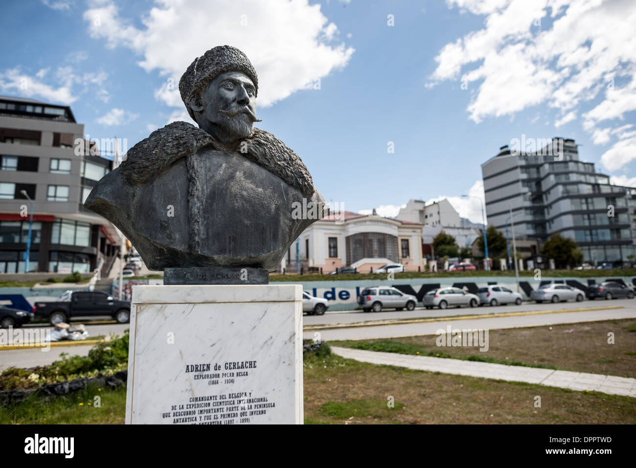 Adrien de Gerlache Antarctic Explorer Bronze Bust Ushuaia Argentina ...