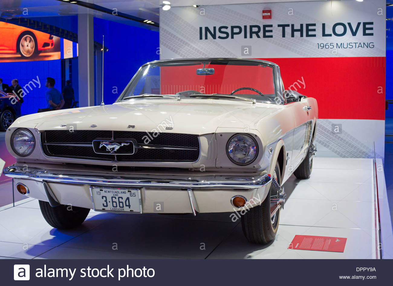 The 1965 Ford Mustang on display at the North American International Auto Show. Stock Photo