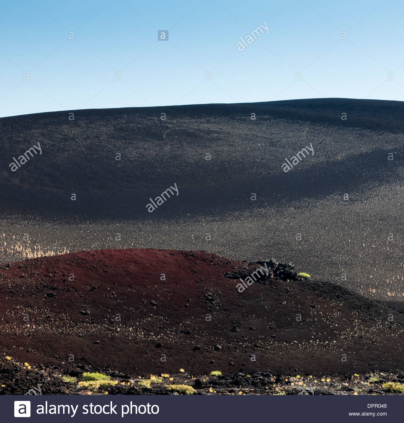 Barren Terrain in Craters of the Moon National Monument and Preserve in Central Idaho. Stock Photo
