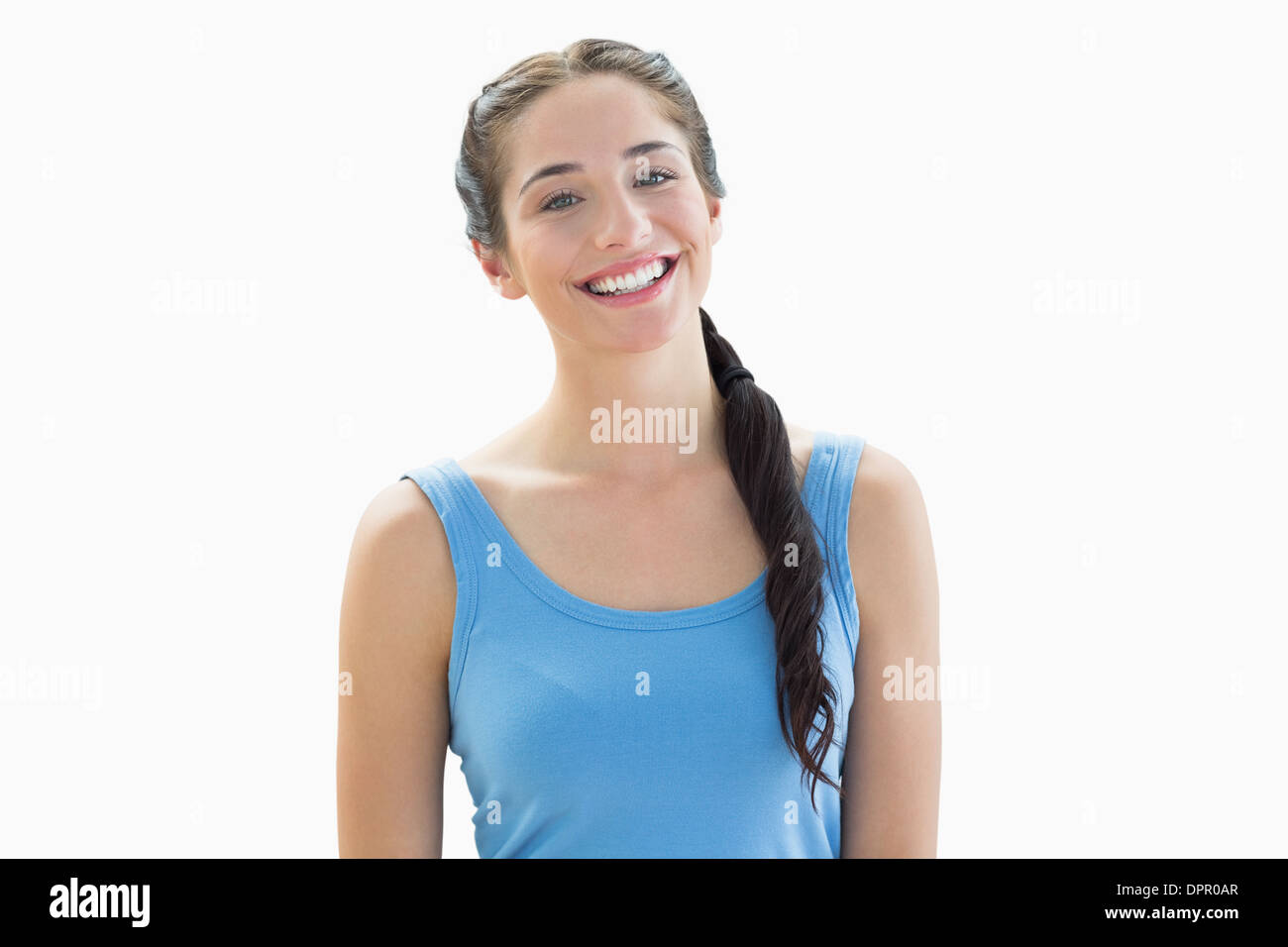 Woman white tank top hi-res stock photography and images - Alamy