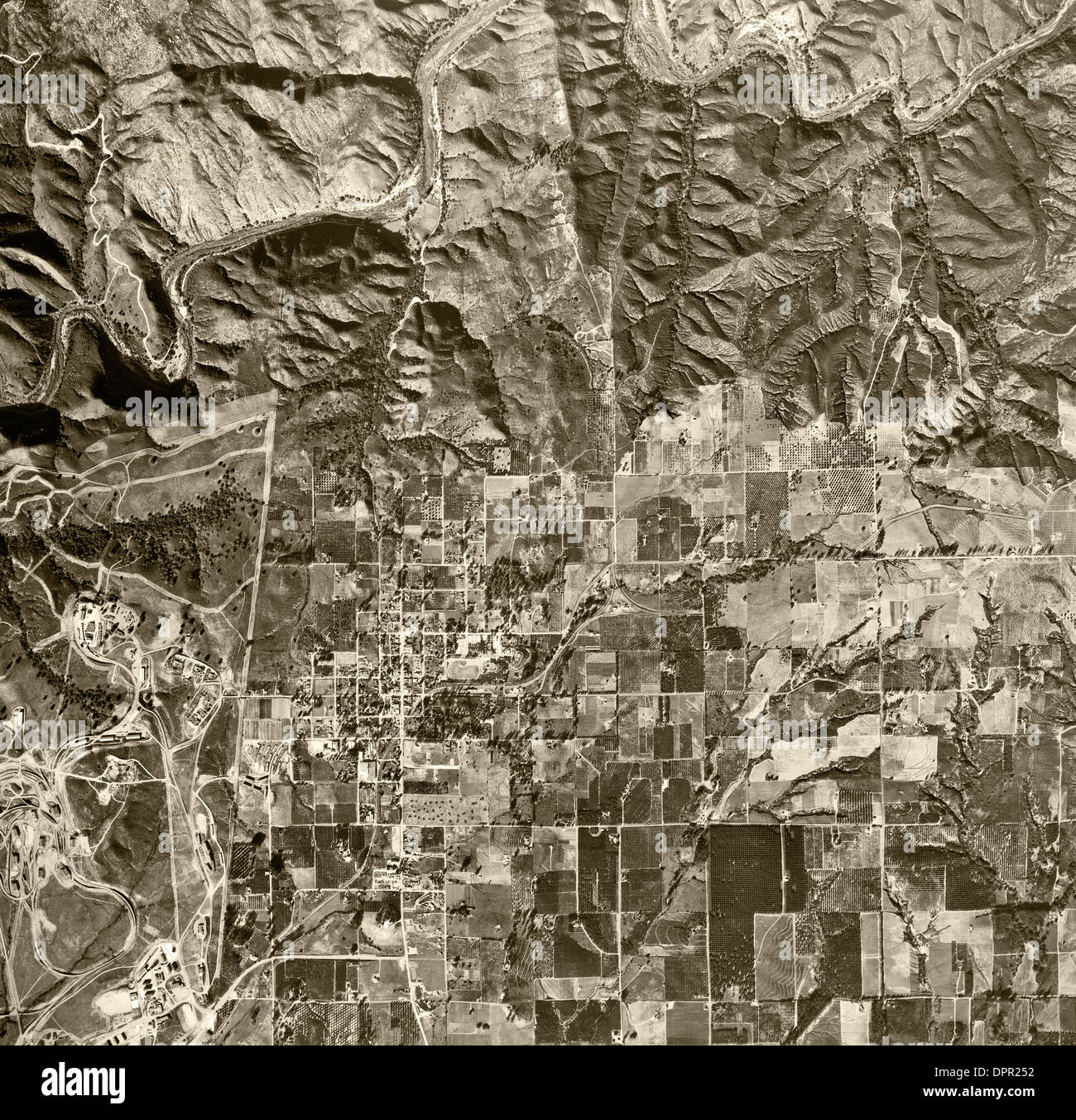 historical aerial photograph Fallbrook, San Diego county, California