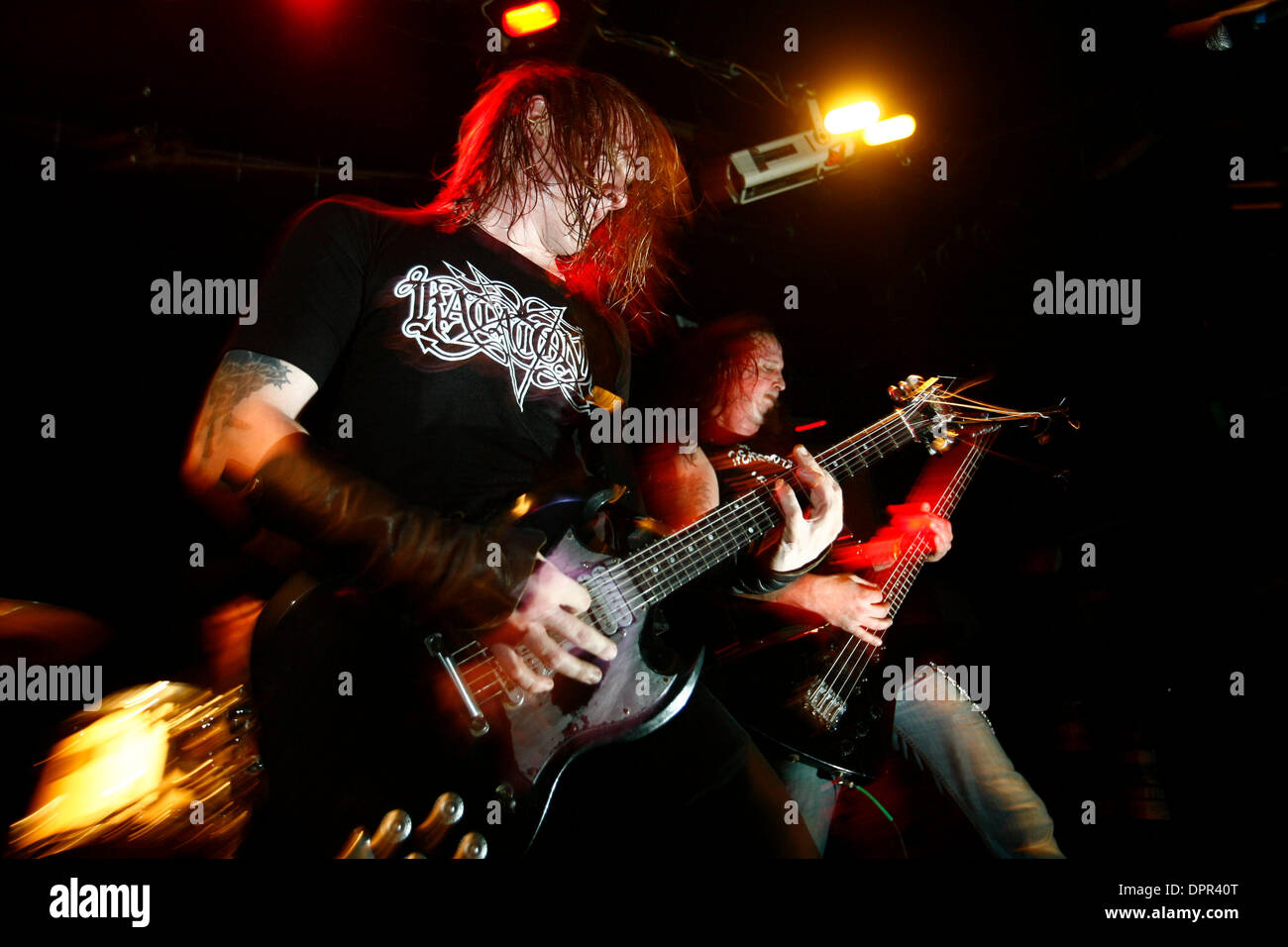 Dec 07, 2008 - Brooklyn , New York, USA - Nachtmystium performing at Public Assembly in Williamsburg. BLAKE JUDD, left, guitar and lead vocals and JON NECROMANCER playing the bass and singing backing vocals.  (Credit Image: © Aviv Small/ZUMA Press) Stock Photo