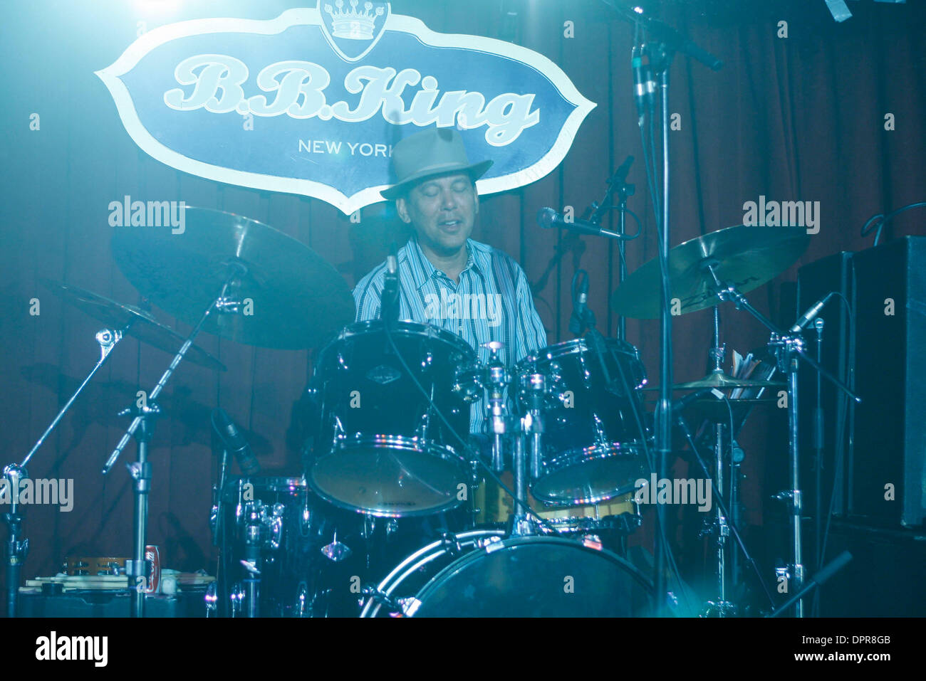 Apr 05, 2009 - New York, New York, USA - RICKY FATAAR (drums) performing at BB King's Blues Club Times Square. (Credit Image: © Aviv Small/ZUMA Press) Stock Photo