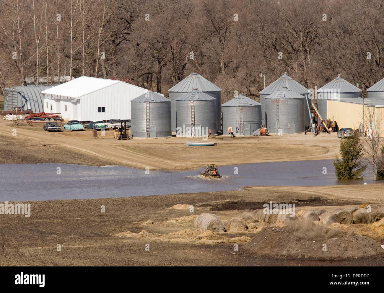 Apr 14, 2009 Lisbon, North Dakota, USA Ed Lund drives a skid steer loader through a flooded