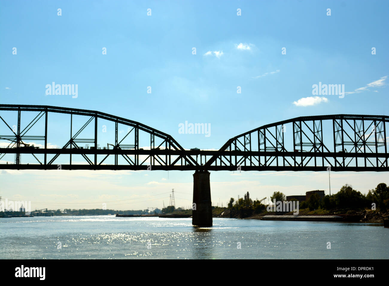 River tour down the Mississippi River in St. Louis Missouri Stock Photo