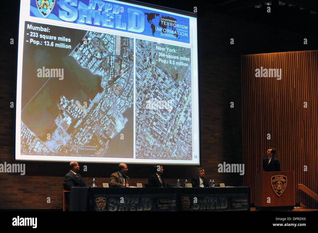 Dec 05, 2008 - Manhattan, New York, USA - DR. RICHARD FALKENRATH, Deputy Commissioner Counterterrorism Bureau speaks as Police Commissioner Raymond W. Kelly hosts NYPD SHIELD Conference at One Police Plaza to discuss the attacks in Mumbai last month. NYPD SHIELD is a public-private sector security partnership countering terrorism through information sharing.  (Credit Image: Â© Brya Stock Photo